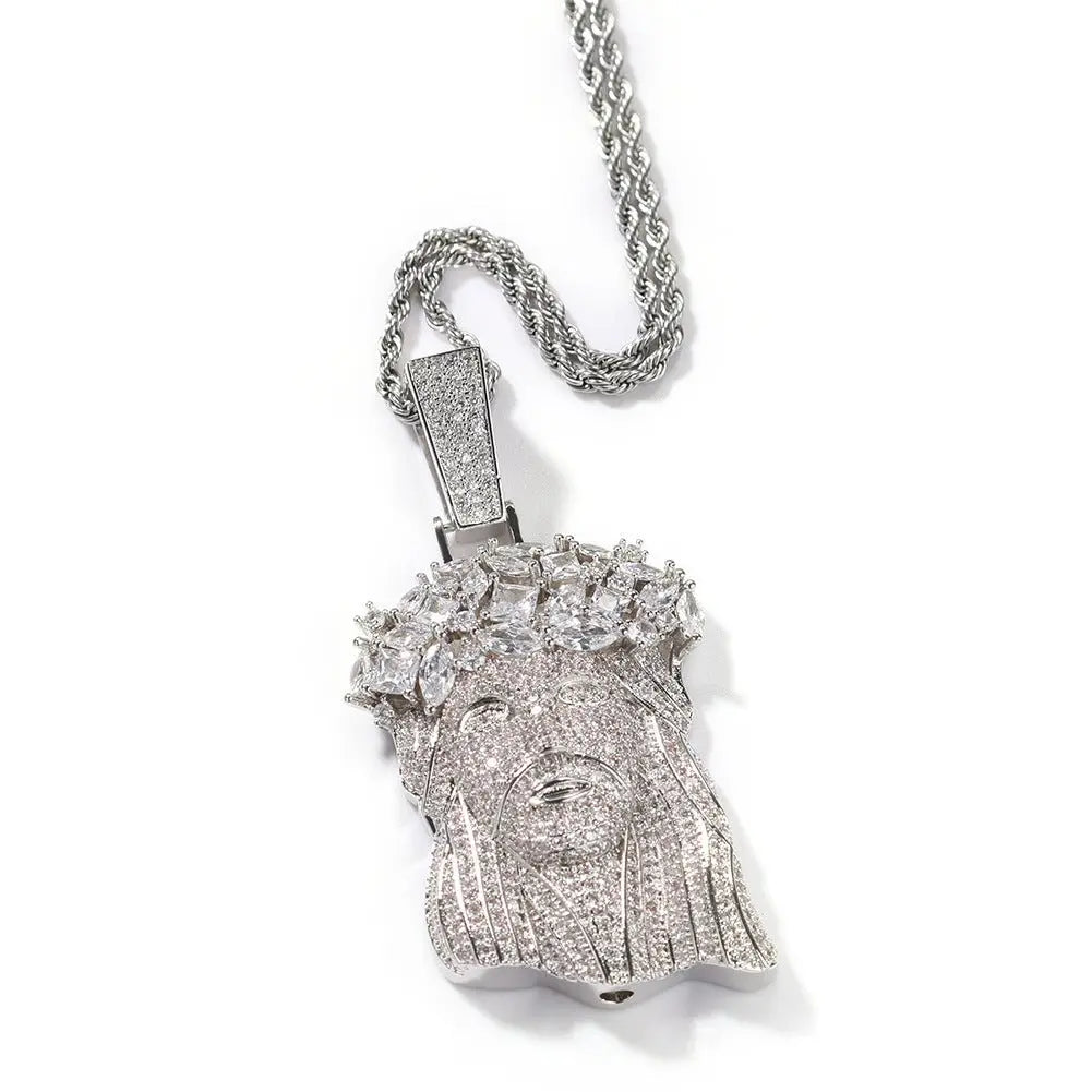 Hip Hop  Iced Out CZ Jesus Piece Pendant Necklace nowadaysfashion