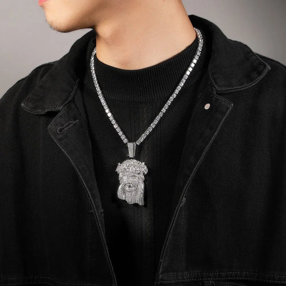Hip Hop  Iced Out CZ Jesus Piece Pendant Necklace nowadaysfashion