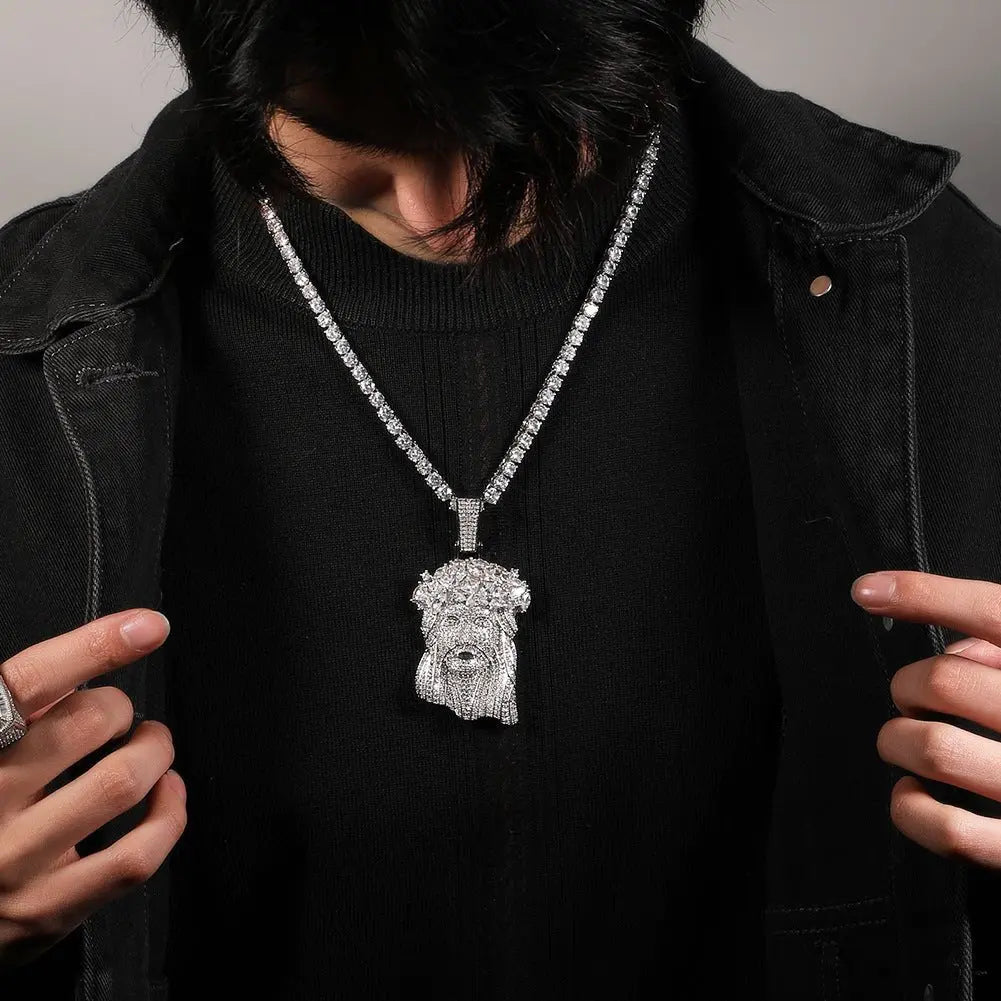 Hip Hop  Iced Out CZ Jesus Piece Pendant Necklace nowadaysfashion