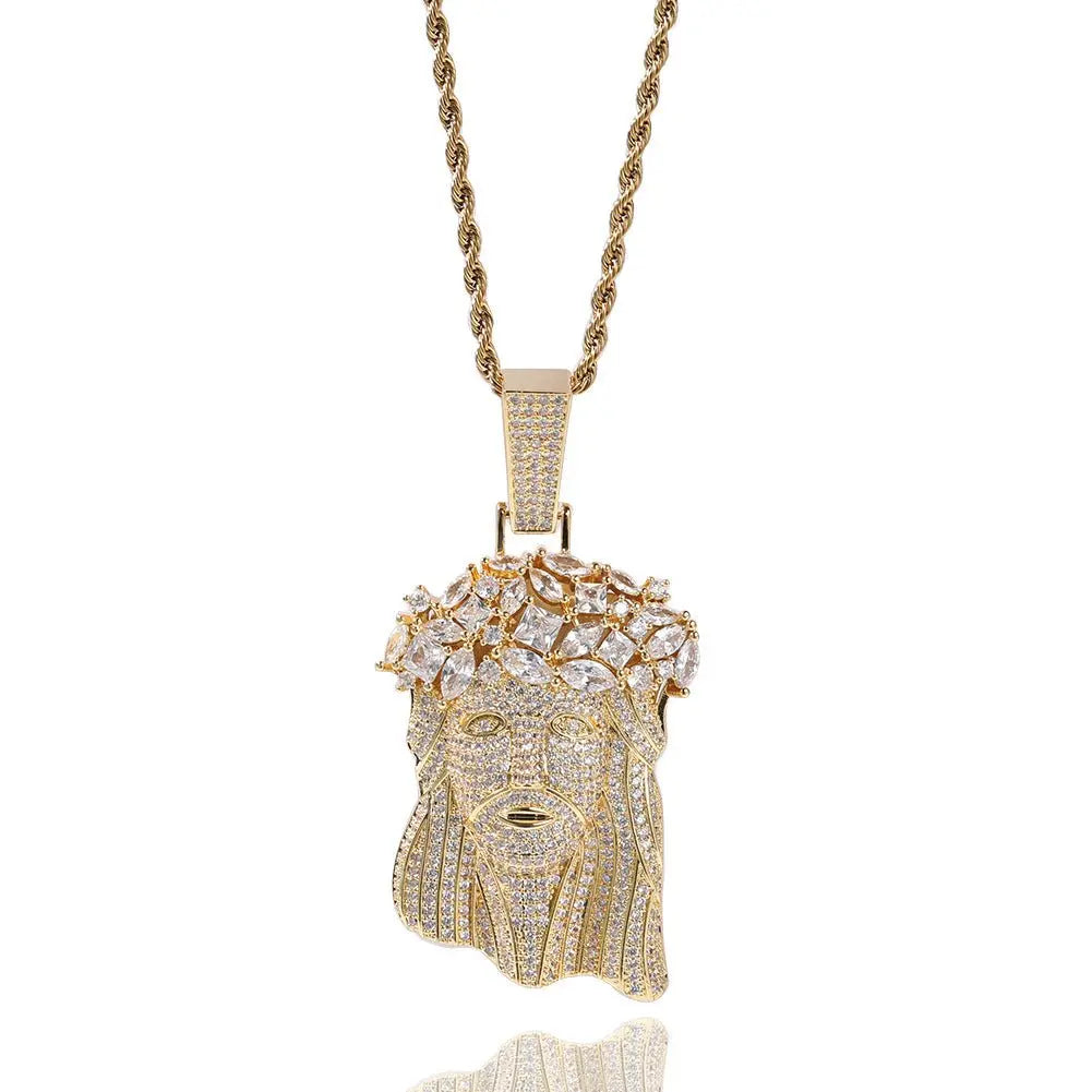 Hip Hop  Iced Out CZ Jesus Piece Pendant Necklace nowadaysfashion