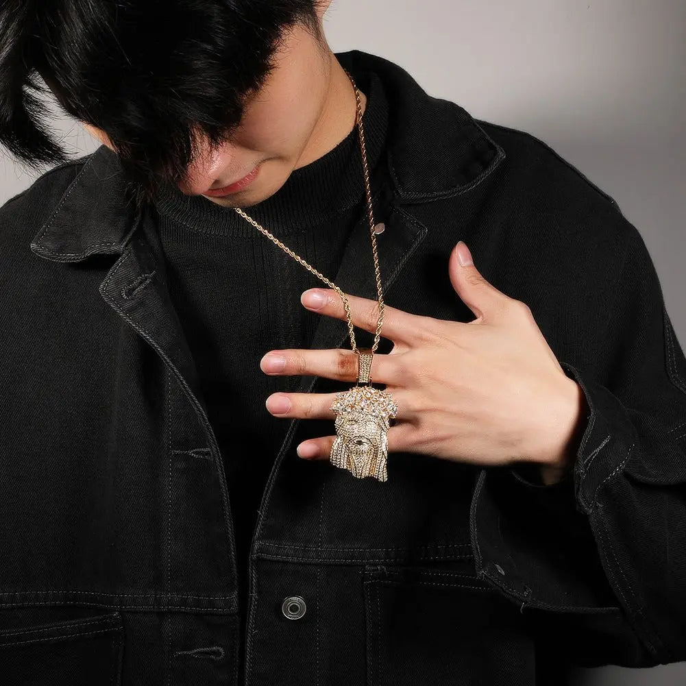 Hip Hop  Iced Out CZ Jesus Piece Pendant Necklace nowadaysfashion