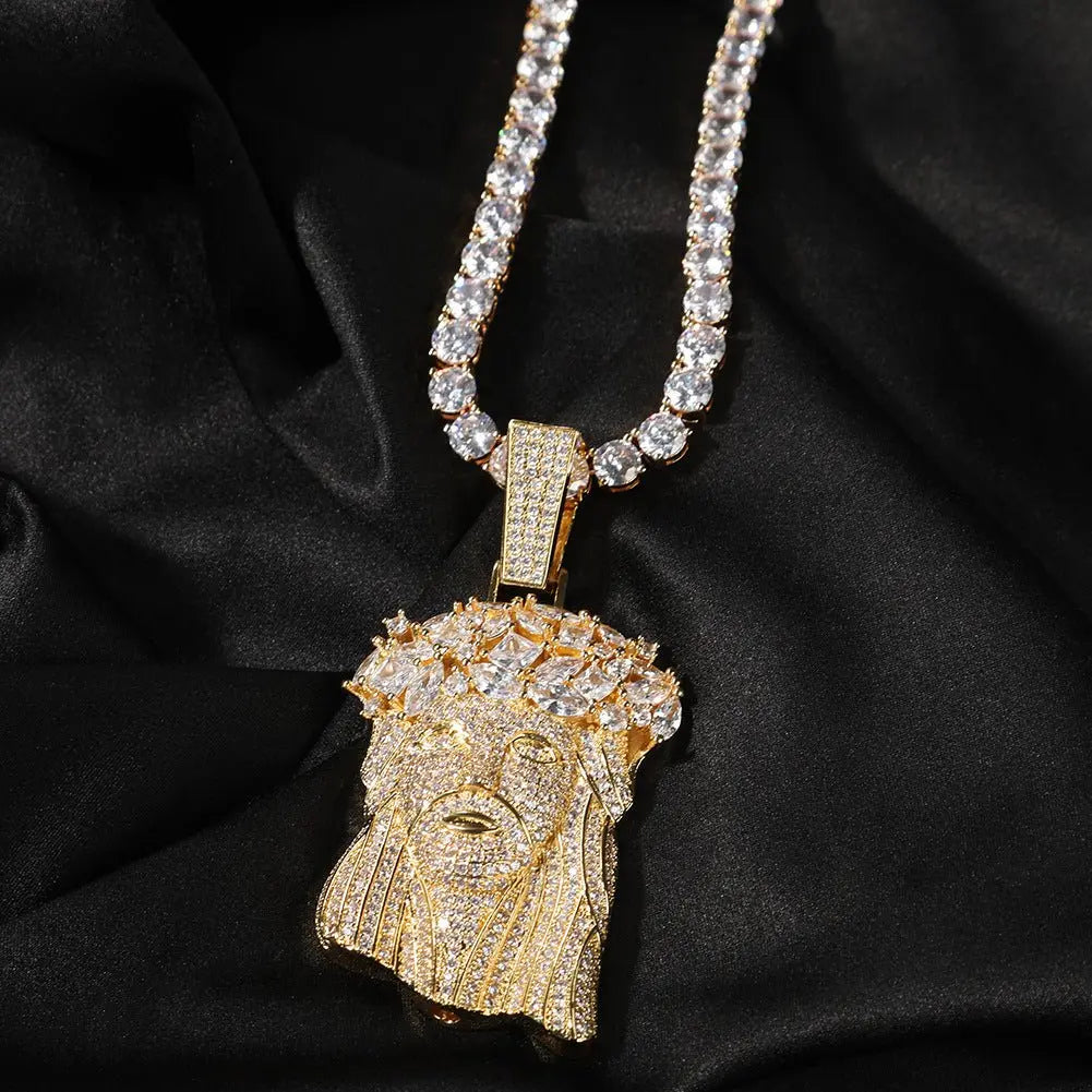 Hip Hop  Iced Out CZ Jesus Piece Pendant Necklace nowadaysfashion
