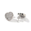 Hip-hop inlaid zircon heart-shaped earrings nowadaysfashion