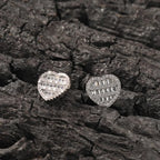 Hip-hop inlaid zircon heart-shaped earrings nowadaysfashion