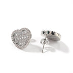 Hip-hop inlaid zircon heart-shaped earrings nowadaysfashion