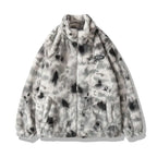 Hip Hop Jacket Streetwear Tie Dye Heart Fuzzy Jackets Warm Coats nowadaysfashion