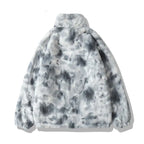 Hip Hop Jacket Streetwear Tie Dye Heart Fuzzy Jackets Warm Coats nowadaysfashion