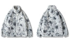 Hip Hop Jacket Streetwear Tie Dye Heart Fuzzy Jackets Warm Coats nowadaysfashion