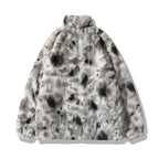 Hip Hop Jacket Streetwear Tie Dye Heart Fuzzy Jackets Warm Coats nowadaysfashion