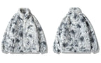 Hip Hop Jacket Streetwear Tie Dye Heart Fuzzy Jackets Warm Coats nowadaysfashion