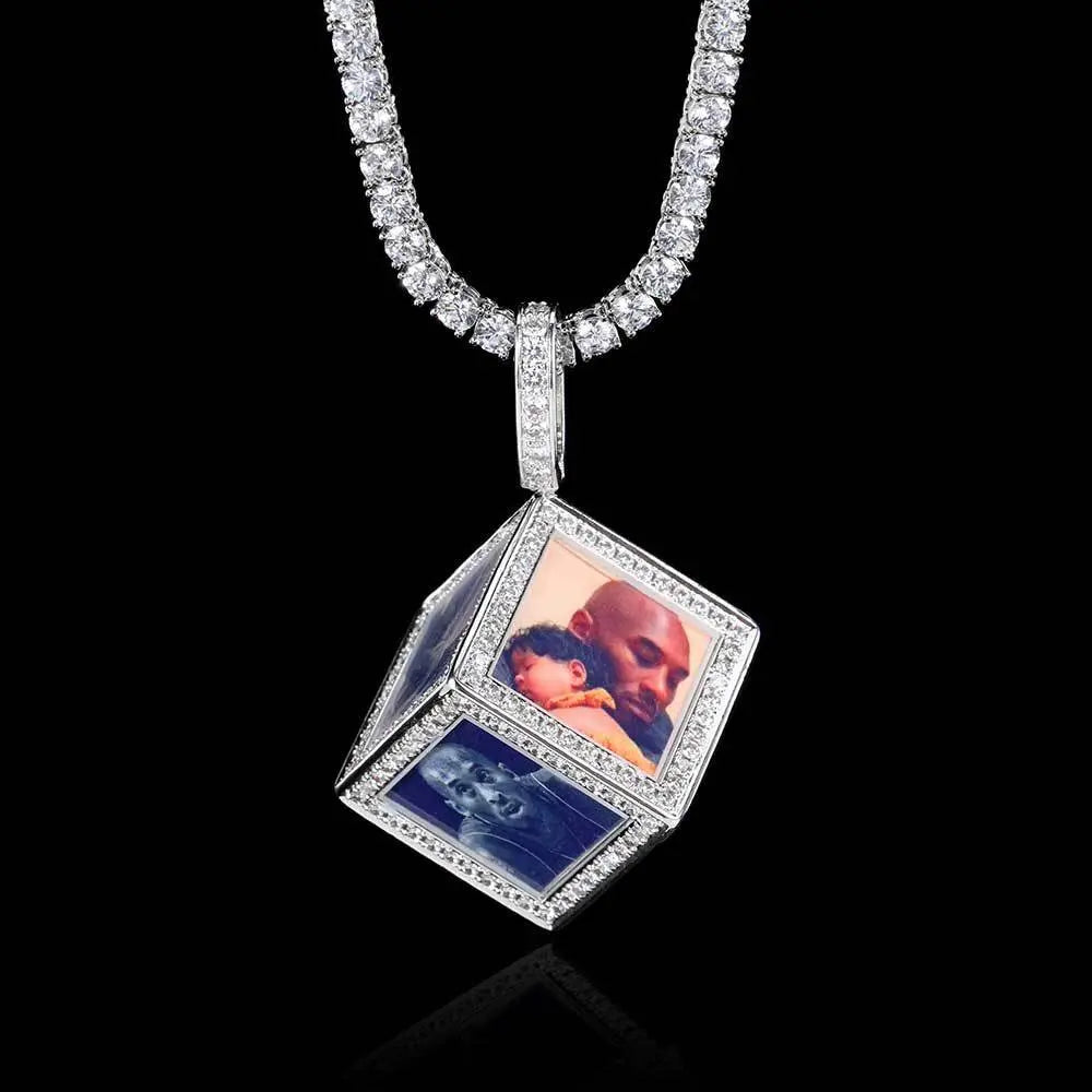 Hip Hop Jewelry Cube Memory Photo Pendant Frame Necklace nowadaysfashion