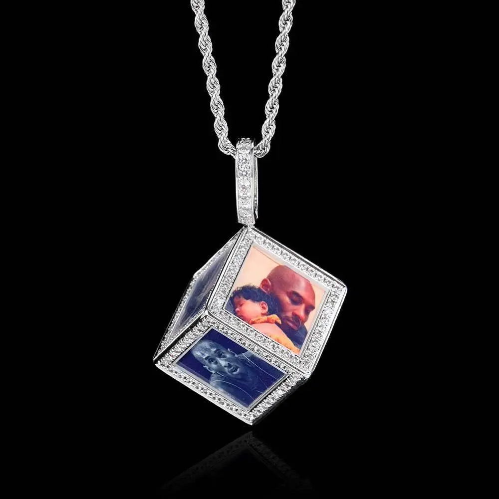 Hip Hop Jewelry Cube Memory Photo Pendant Frame Necklace nowadaysfashion