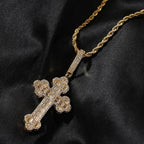 Hip-hop large diamond-encrusted cloud cross pendant nowadaysfashion