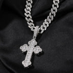 Hip-hop large diamond-encrusted cloud cross pendant nowadaysfashion