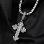 Hip-hop large diamond-encrusted cloud cross pendant nowadaysfashion
