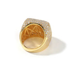 Hip-hop large square ring with zircon nowadaysfashion