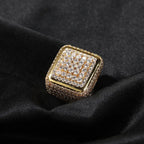 Hip-hop large square ring with zircon nowadaysfashion
