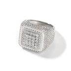 Hip-hop large square ring with zircon nowadaysfashion