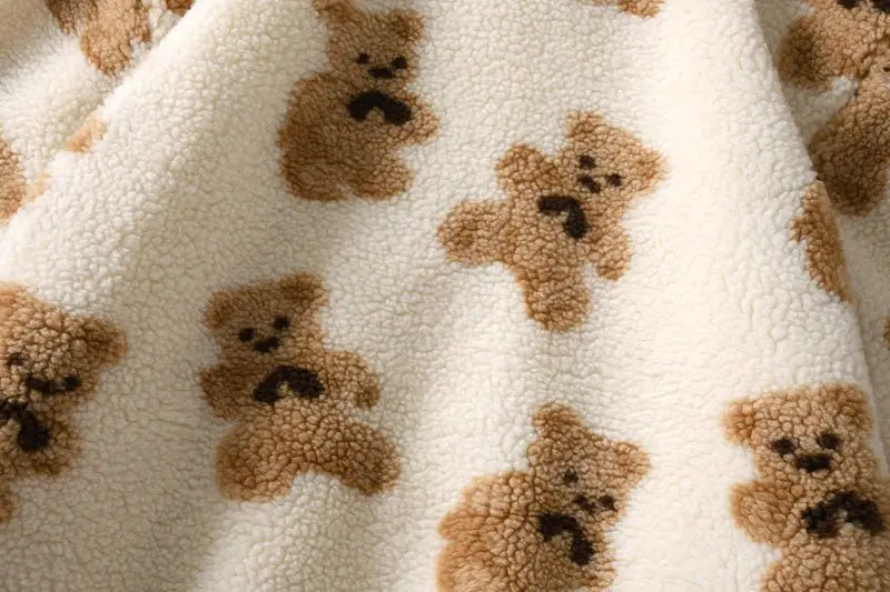 Hip Hop Men Women Fashion Bear Print Full Zip Hooded Coat Tops Outwear nowadaysfashion