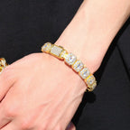 Hip-hop micro-inlaid zircon 12.5mm rock candy bracelet nowadaysfashion
