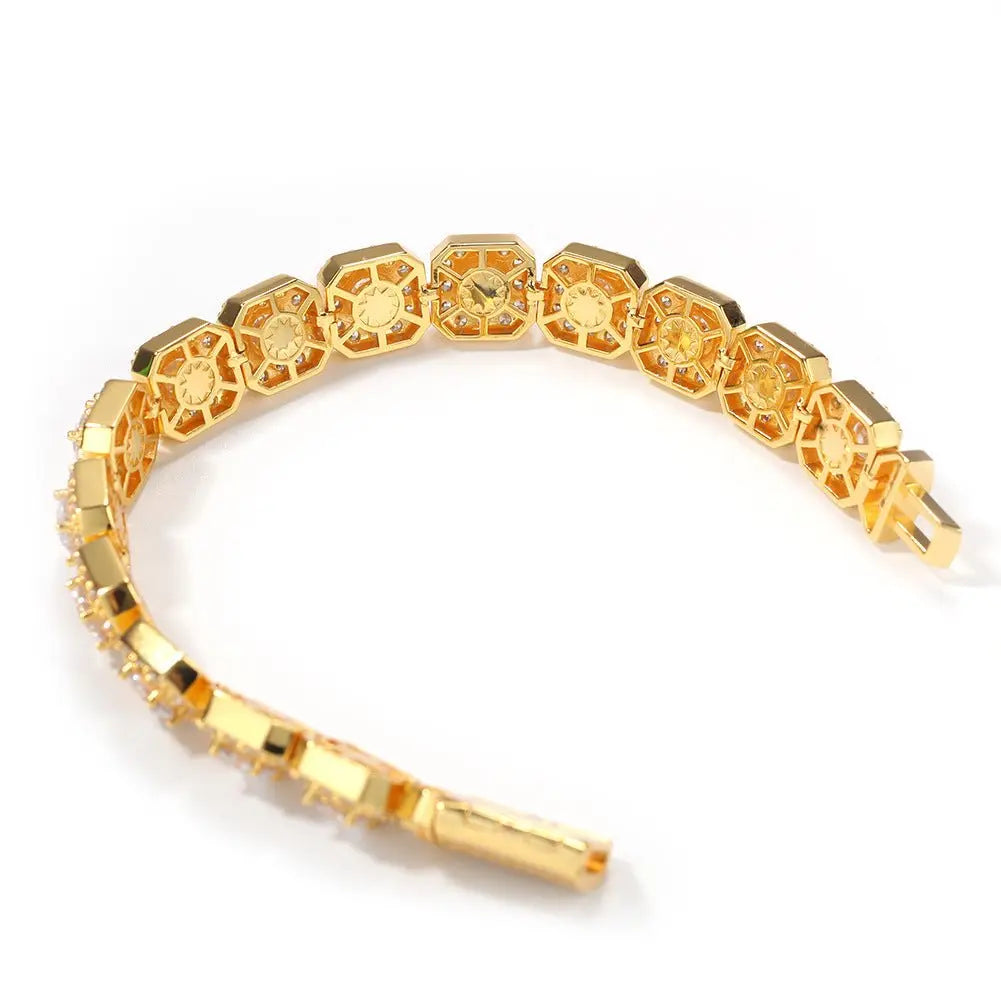 Hip-hop micro-inlaid zircon 12.5mm rock candy bracelet - Blade & Thread