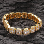 Hip-hop micro-inlaid zircon 12.5mm rock candy bracelet nowadaysfashion