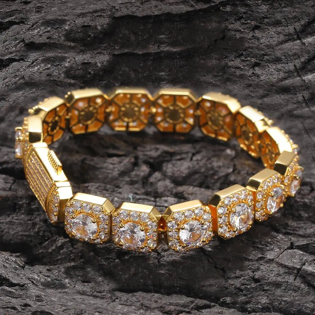 Hip-hop micro-inlaid zircon 12.5mm rock candy bracelet - Blade & Thread