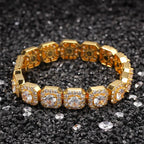 Hip-hop micro-inlaid zircon 12.5mm rock candy bracelet nowadaysfashion