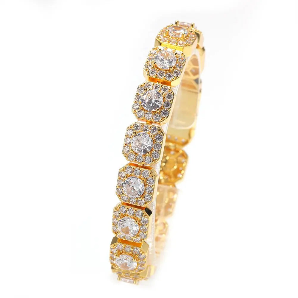 Hip-hop micro-inlaid zircon 12.5mm rock candy bracelet - Blade & Thread