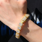 Hip-hop micro-inlaid zircon 12.5mm rock candy bracelet nowadaysfashion