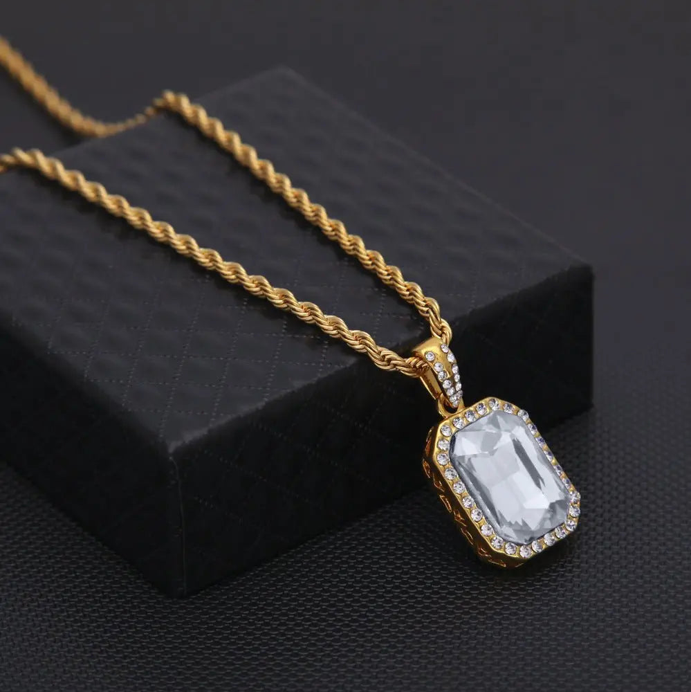 Hip-Hop Mini Diamond Pendant Necklace - Blade & Thread