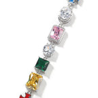 Hip-hop necklace with colorful zircon inlays and a square cross nowadaysfashion
