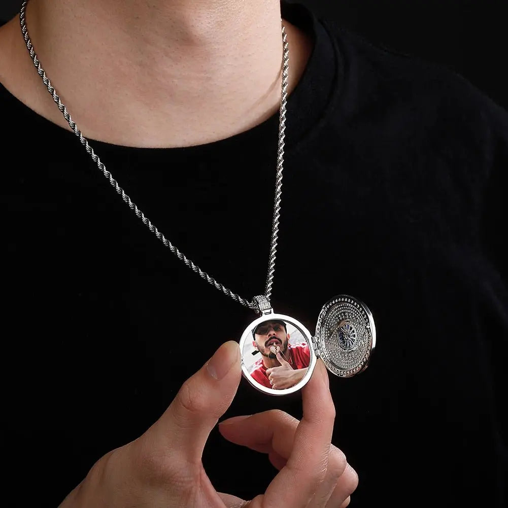 Hip Hop Photo Pendant Necklace Iced Out CZ Pendant Personalised Fashion Jewelry nowadaysfashion