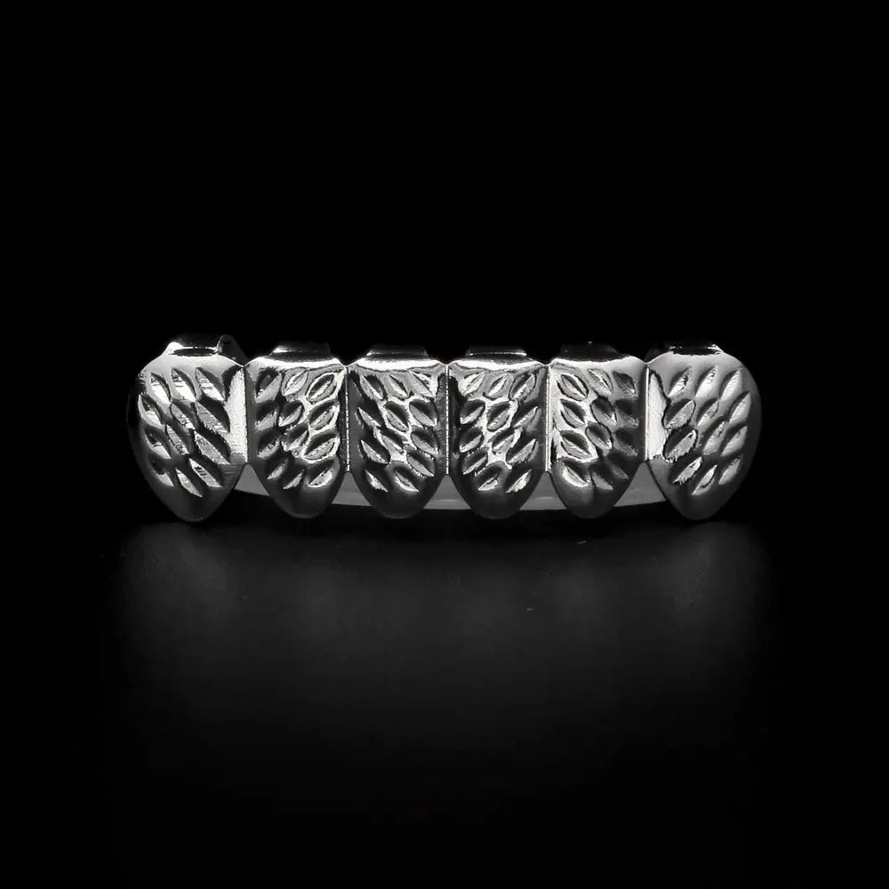 Hip-hop polished braces with gold electroplating - Blade & Thread