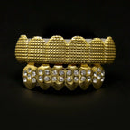 Hip-hop polished braces with gold electroplating nowadaysfashion