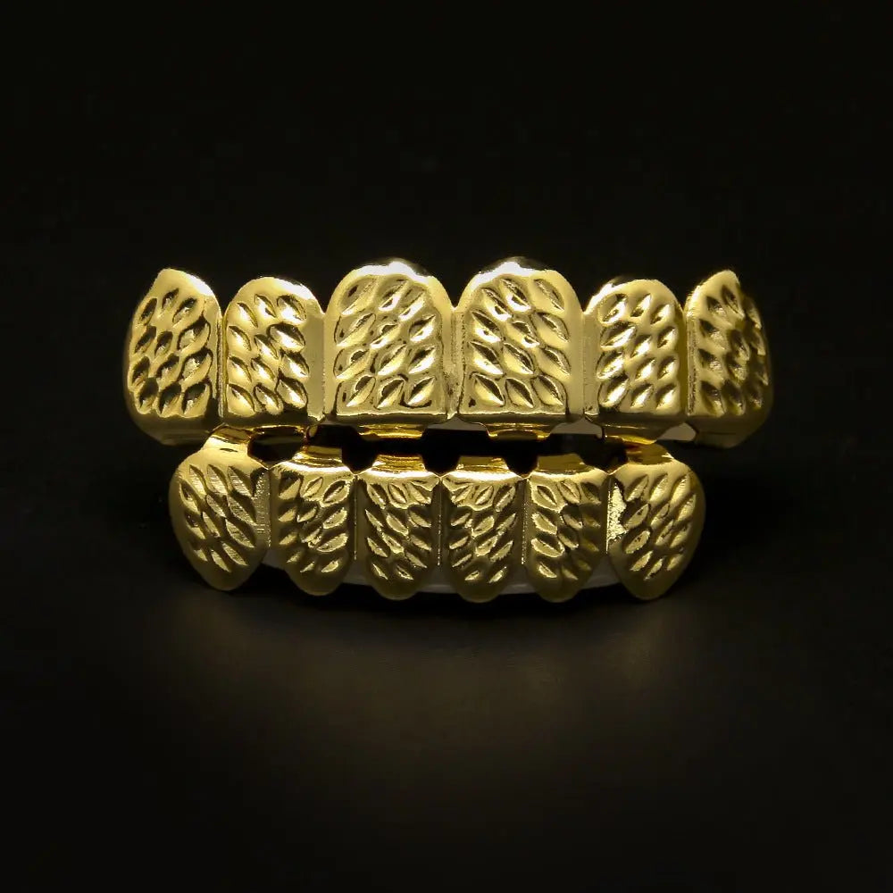 Hip-hop polished braces with gold electroplating nowadaysfashion
