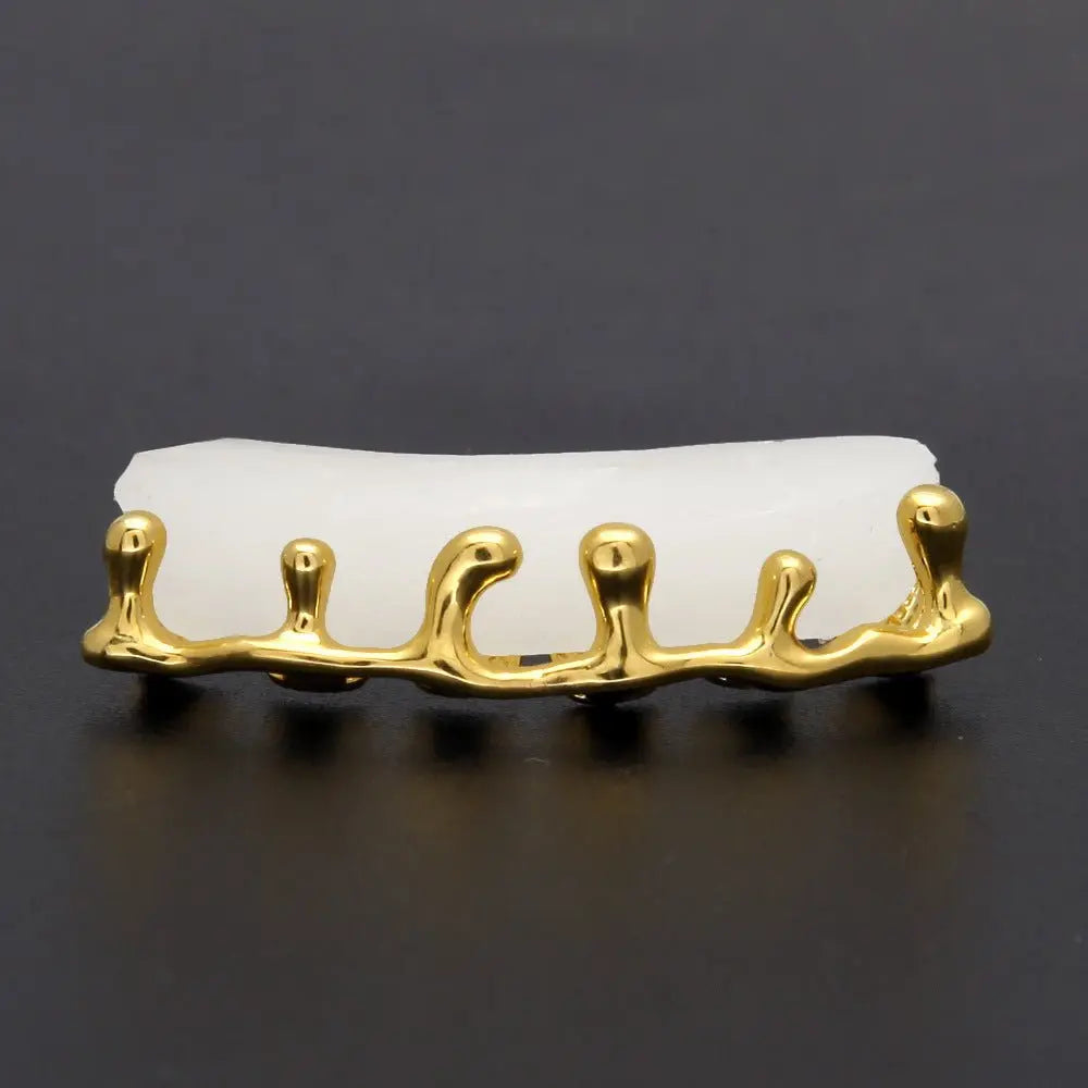 Hip-hop polished braces with gold electroplating nowadaysfashion