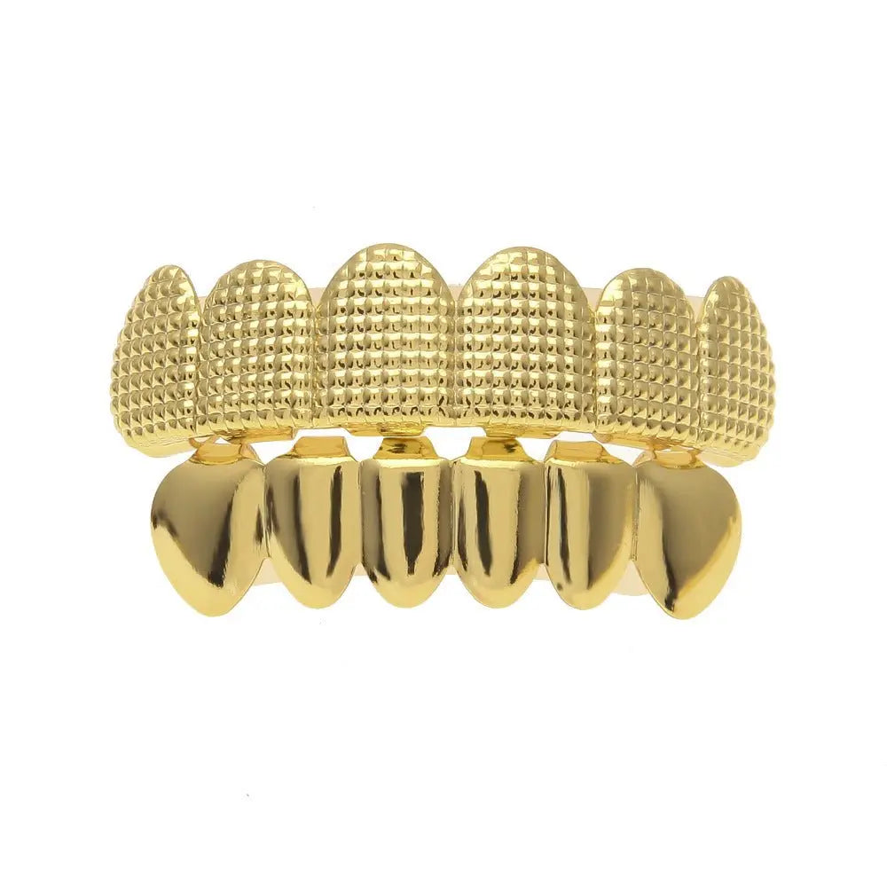 Hip-hop polished braces with gold electroplating - Blade & Thread