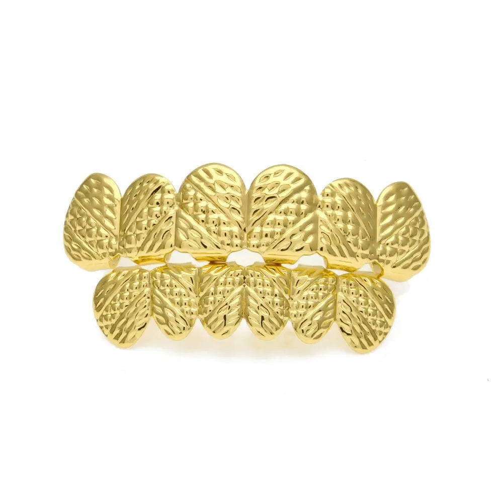 Hip-hop polished braces with gold electroplating - Blade & Thread