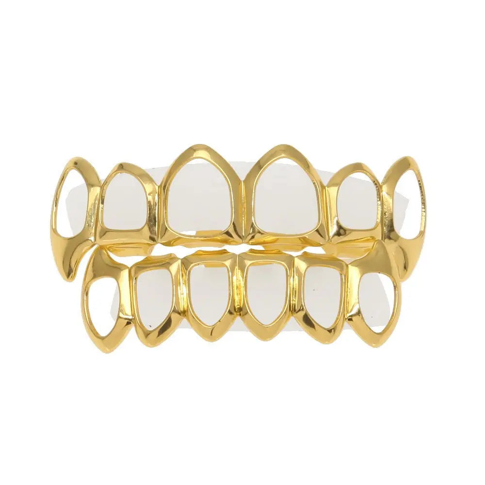 Hip-hop polished braces with gold electroplating - Blade & Thread