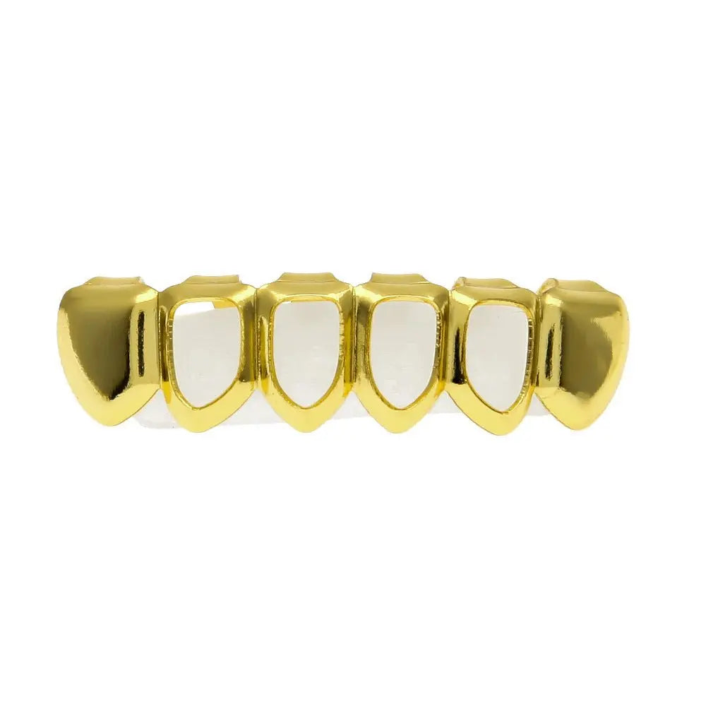 Hip-hop polished braces with gold electroplating - Blade & Thread