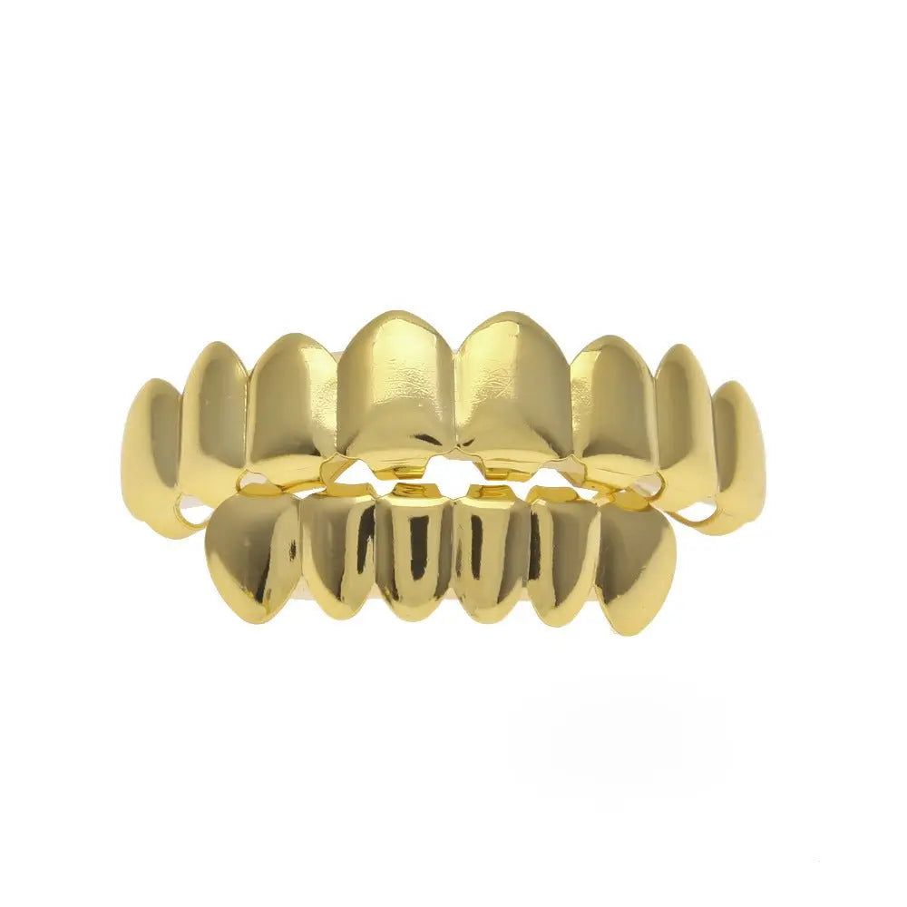 Hip-hop polished braces with gold electroplating - Blade & Thread
