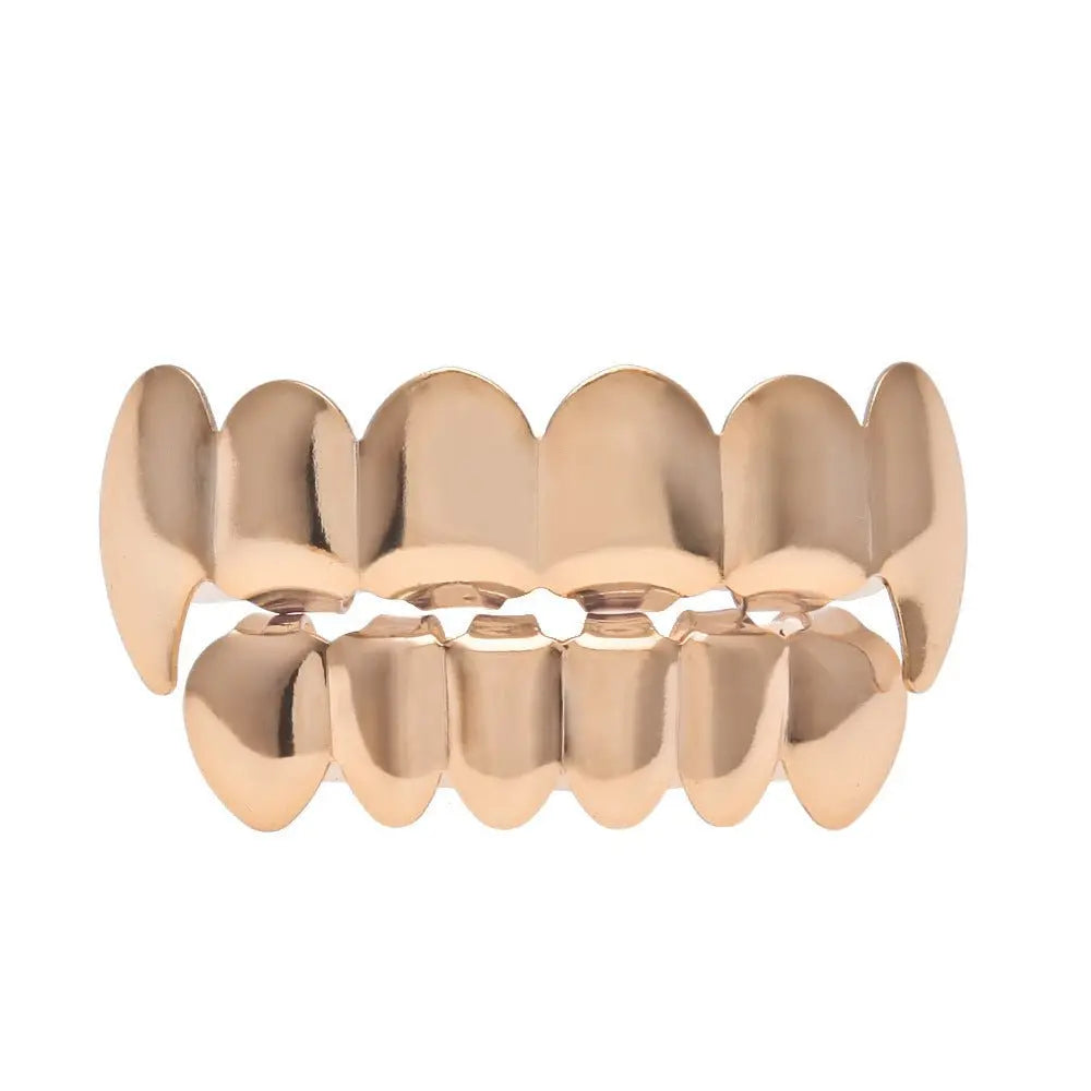 Hip-hop polished braces with gold electroplating - Blade & Thread