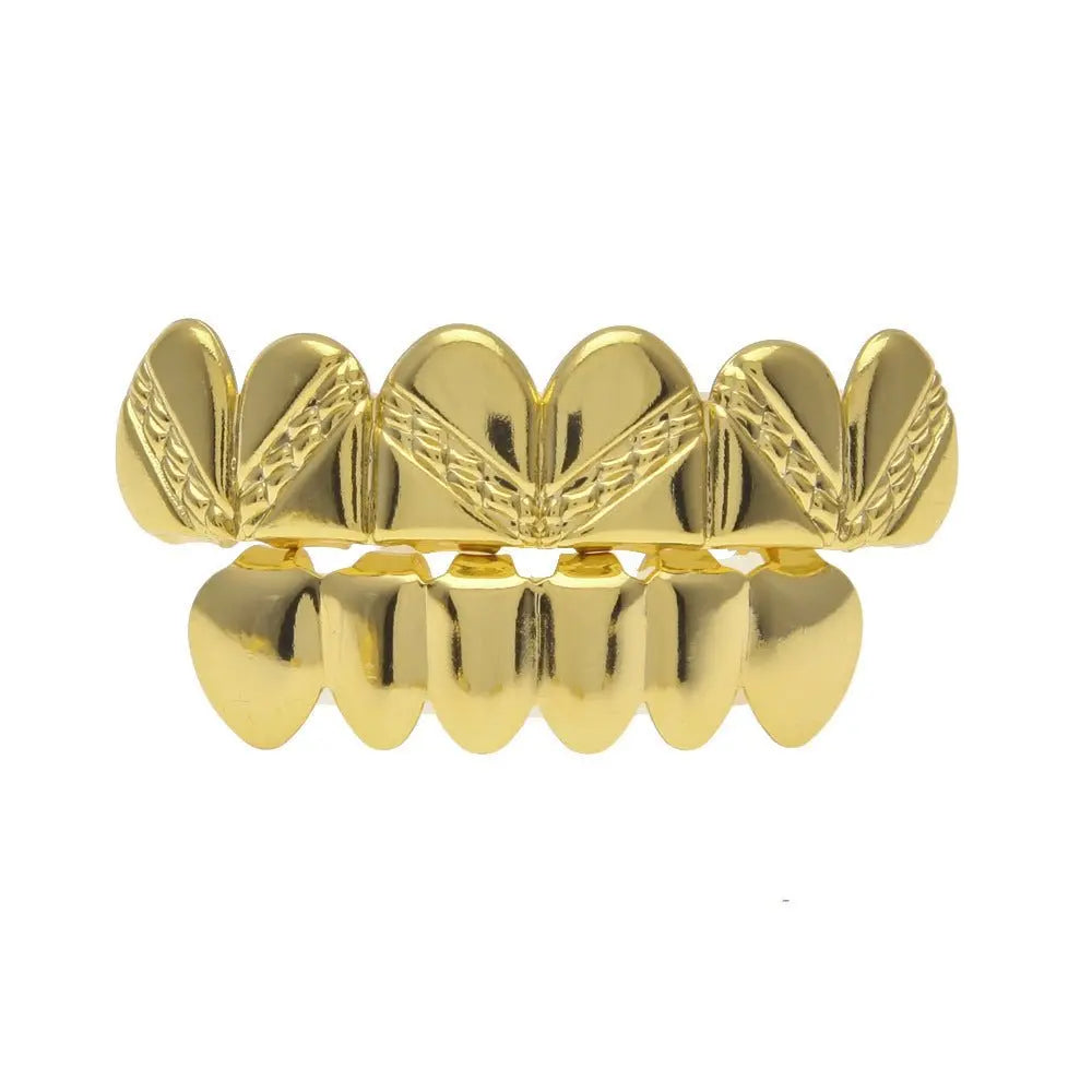 Hip-hop polished braces with gold electroplating - Blade & Thread