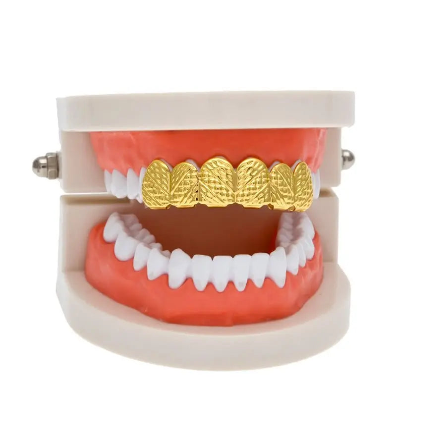 Hip-hop polished braces with gold electroplating - Blade & Thread