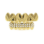 Hip-hop polished braces with gold electroplating nowadaysfashion