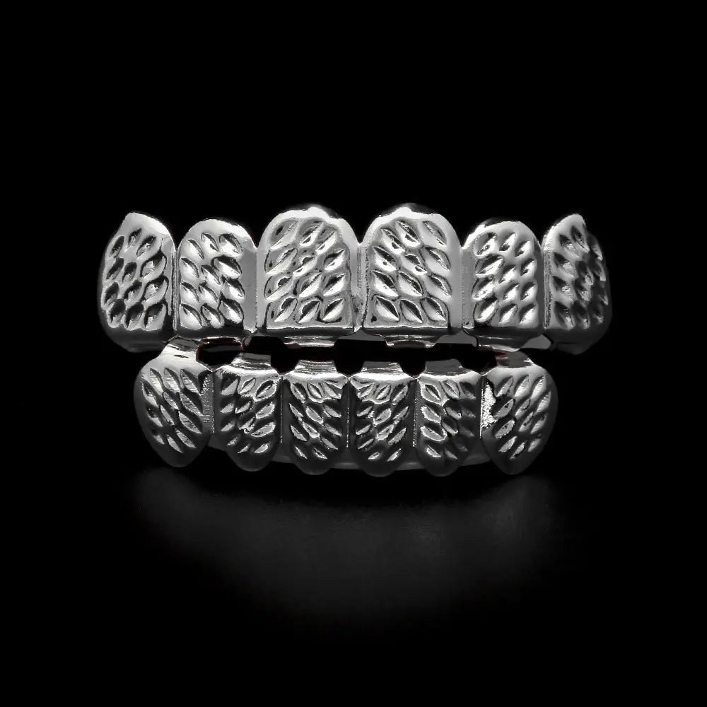 Hip-hop polished braces with gold electroplating - Blade & Thread