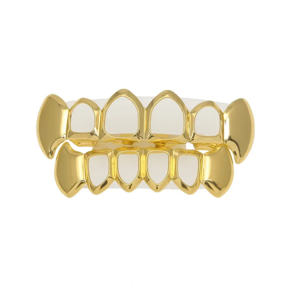 Hip-hop polished braces with gold electroplating - Blade & Thread