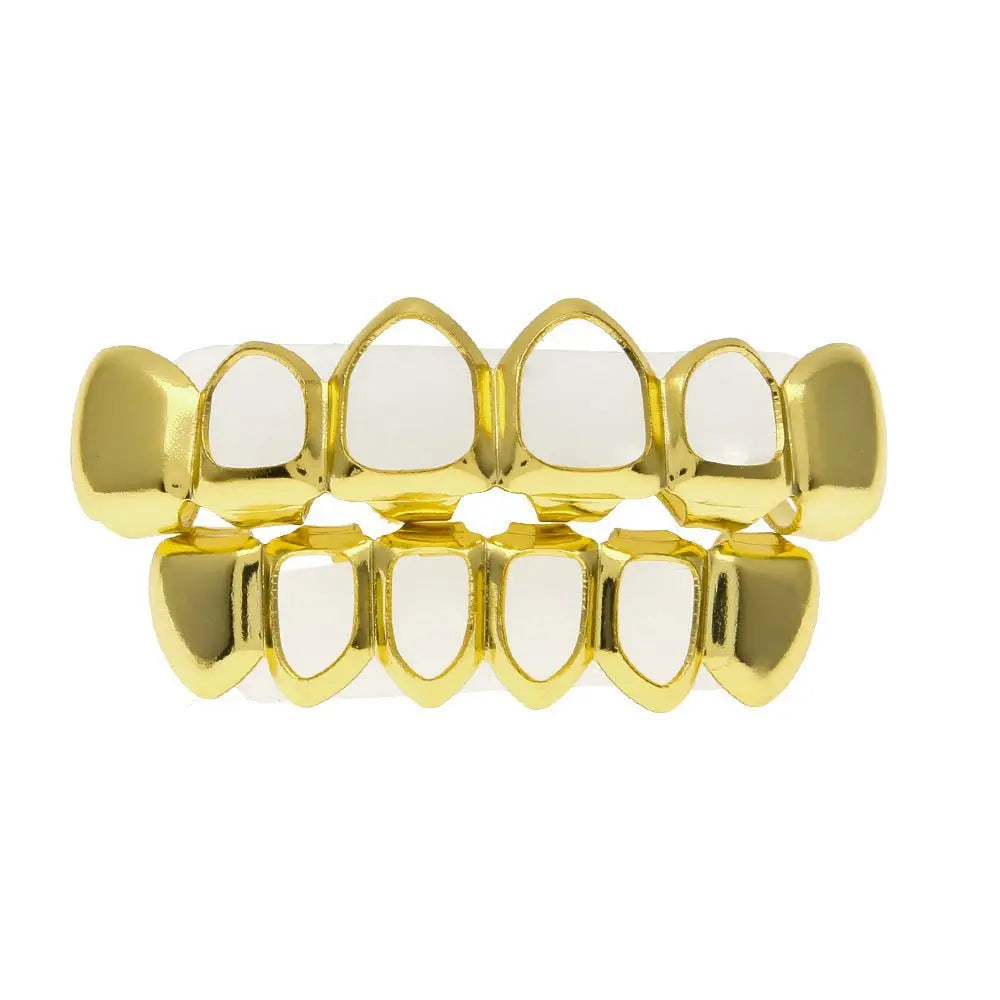 Hip-hop polished braces with gold electroplating - Blade & Thread