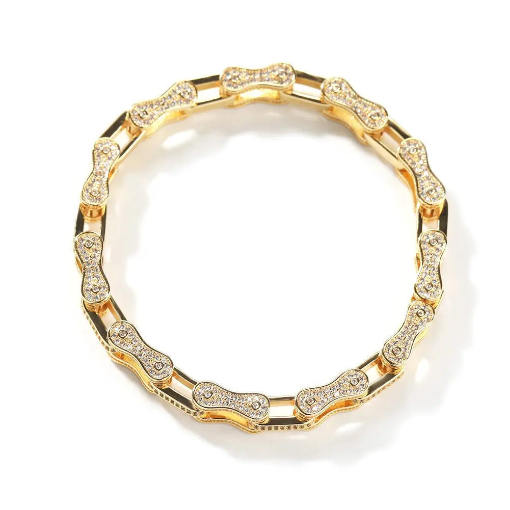Hip Hop Rhinestone 5mm Bicycle Chain Necklace - Blade & Thread
